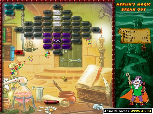 Изображение игры: Merlin's Magic Break Out