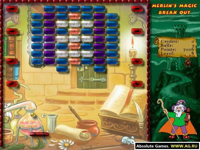 Изображение игры: Merlin's Magic Break Out