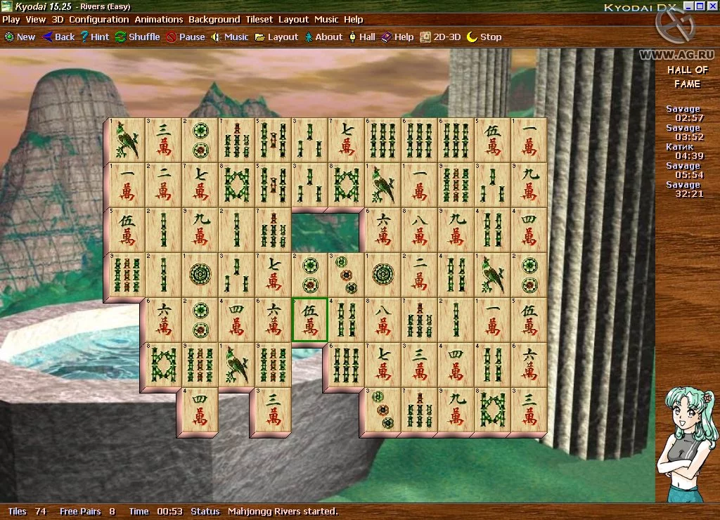 Изображение игры: Kyodai Mahjongg