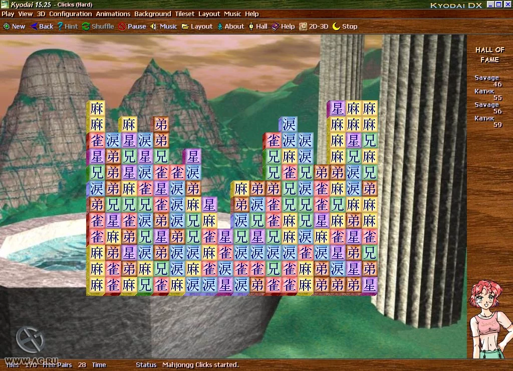 Изображение игры: Kyodai Mahjongg