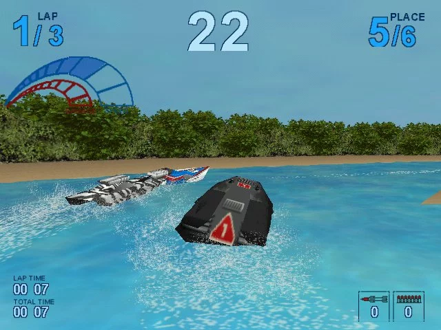 Изображение игры: Speedboat Attack