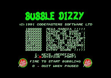 Изображение игры: Bubble Dizzy (1990)