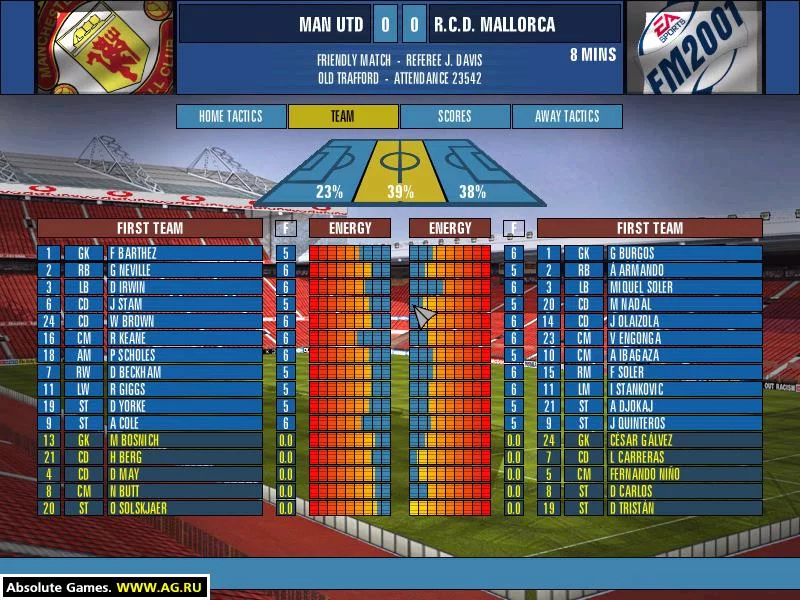 Изображение игры: FA Premier League Football Manager 2001