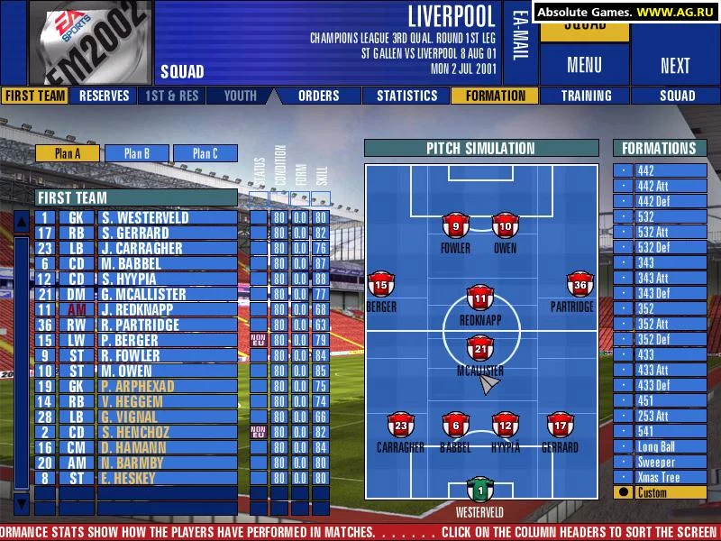 Изображение игры: FA Premier League Football Manager 2002