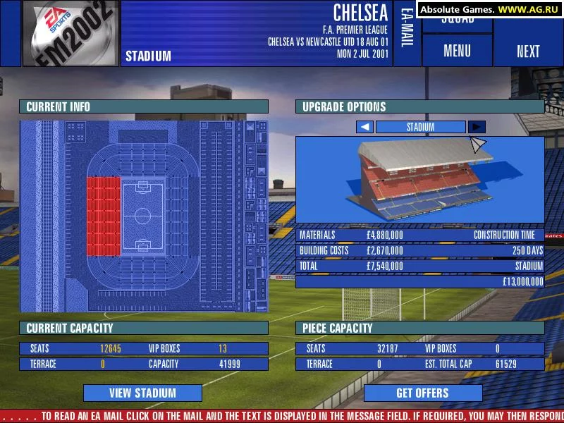 Изображение игры: FA Premier League Football Manager 2002