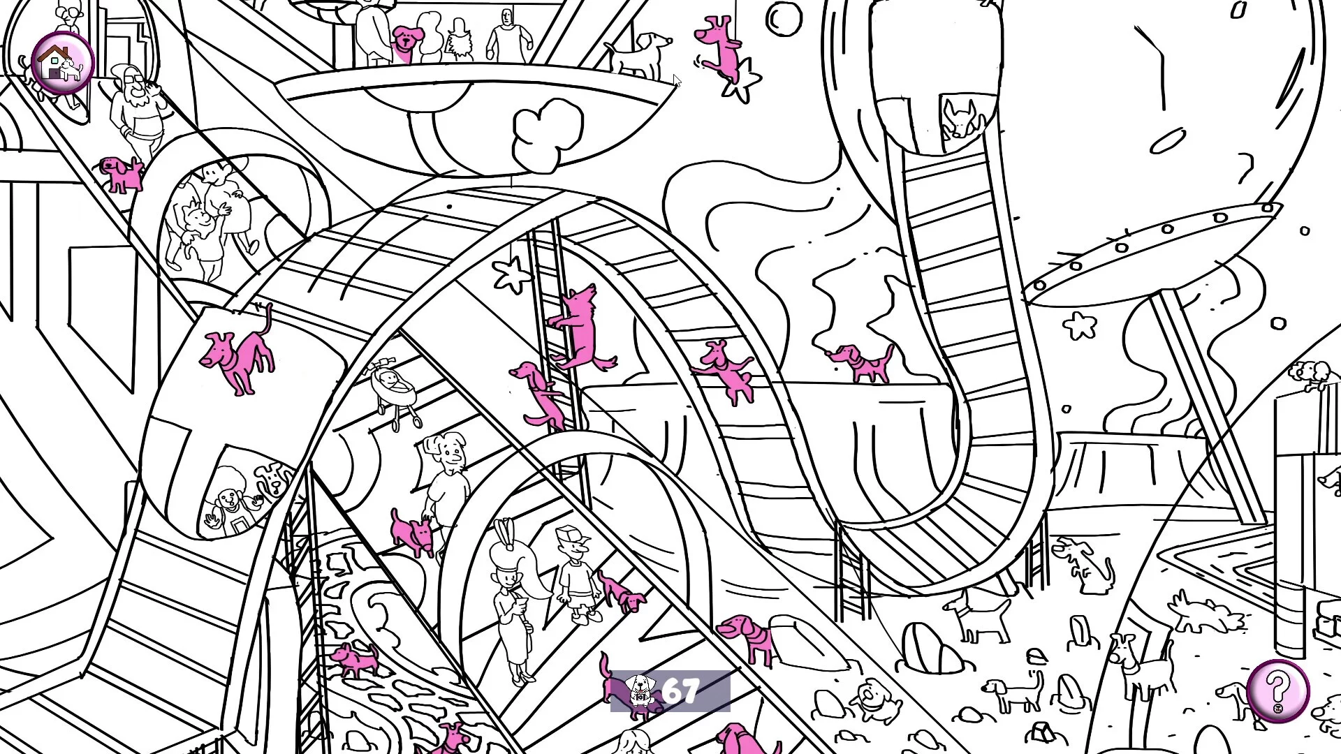 Изображение игры: 101 Cute Playland Dogs: Find & Paint