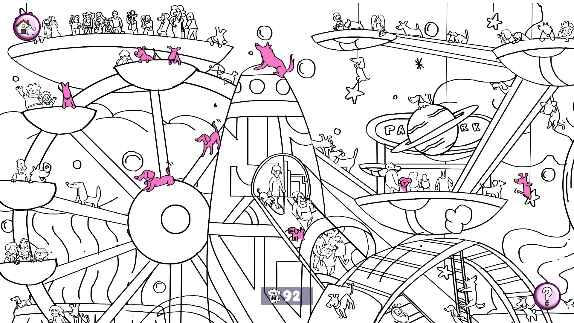 Изображение игры: 101 Cute Playland Dogs: Find & Paint
