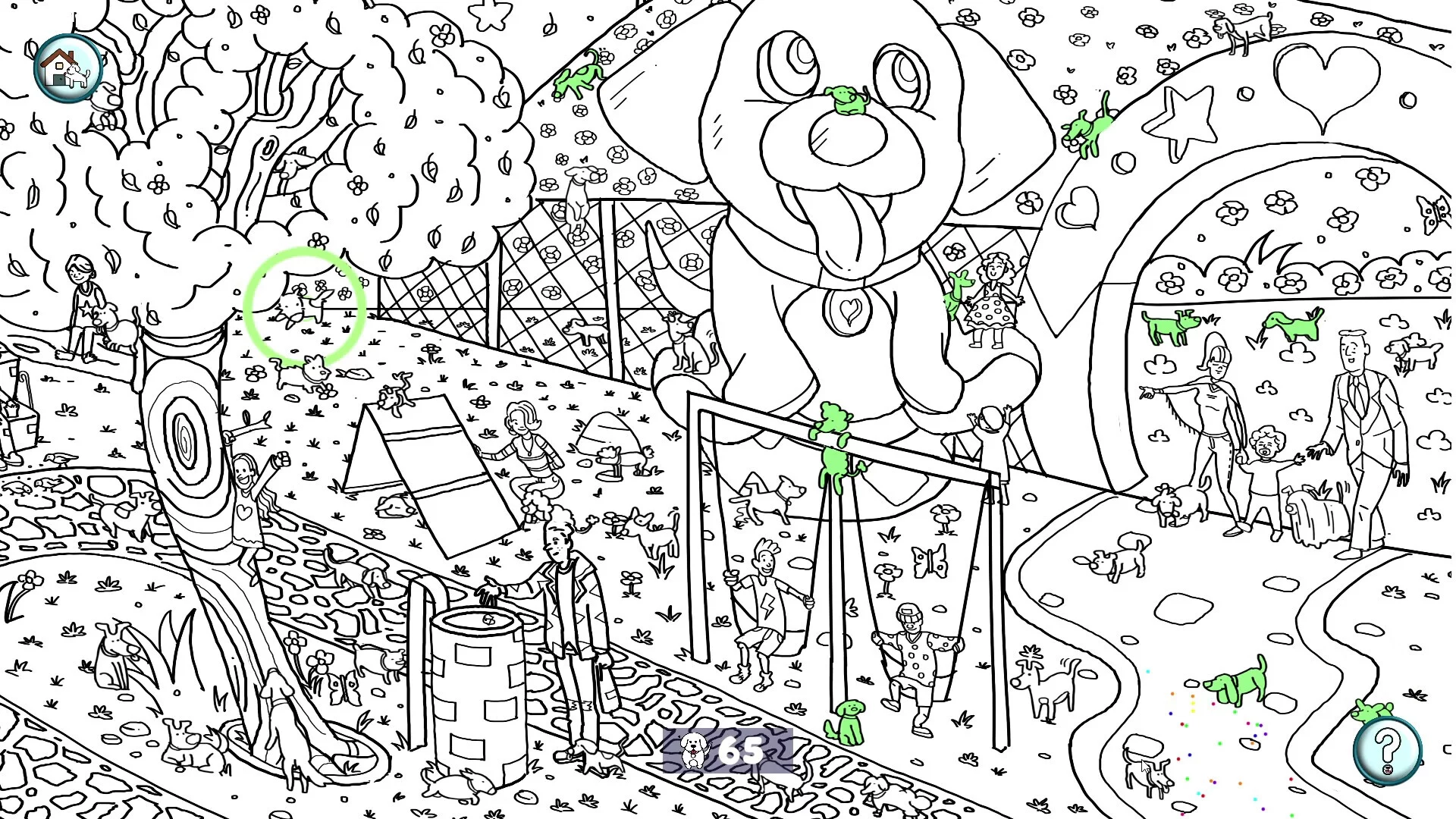 Изображение игры: 101 Cute Dogs: Find & Paint