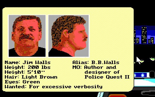 Изображение игры: Police Quest II: The Vengeance