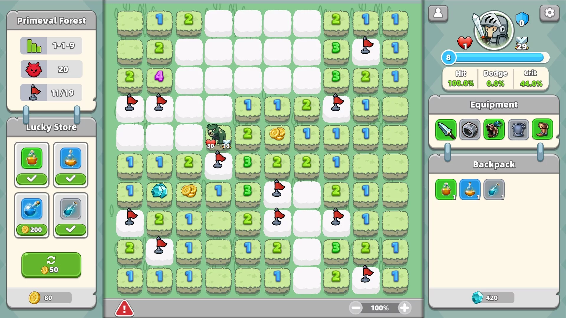 Изображение игры: Minesweeper & Dungeon RPG - 扫雷与地下城