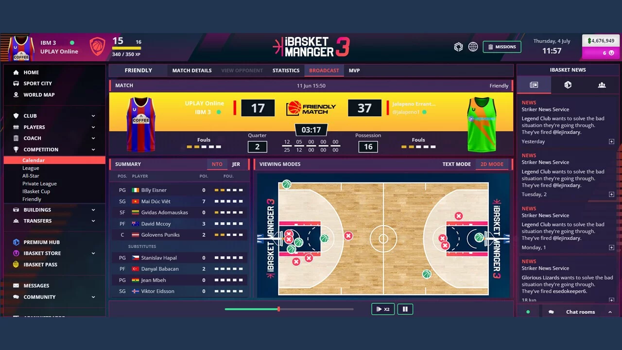 Изображение игры: iBasket Manager 3 - Online Basketball Manager