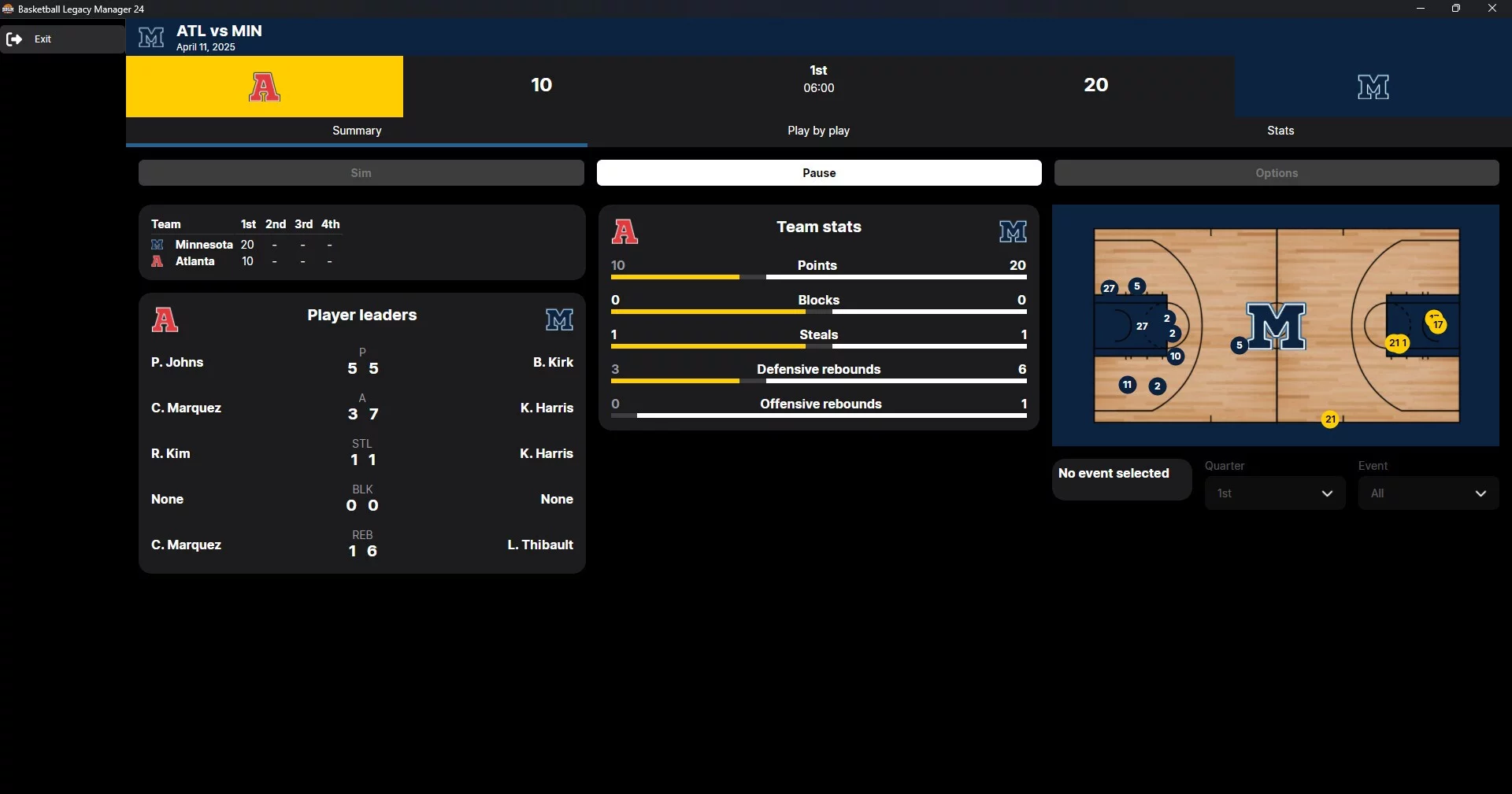 Изображение игры: Basketball Legacy Manager 25