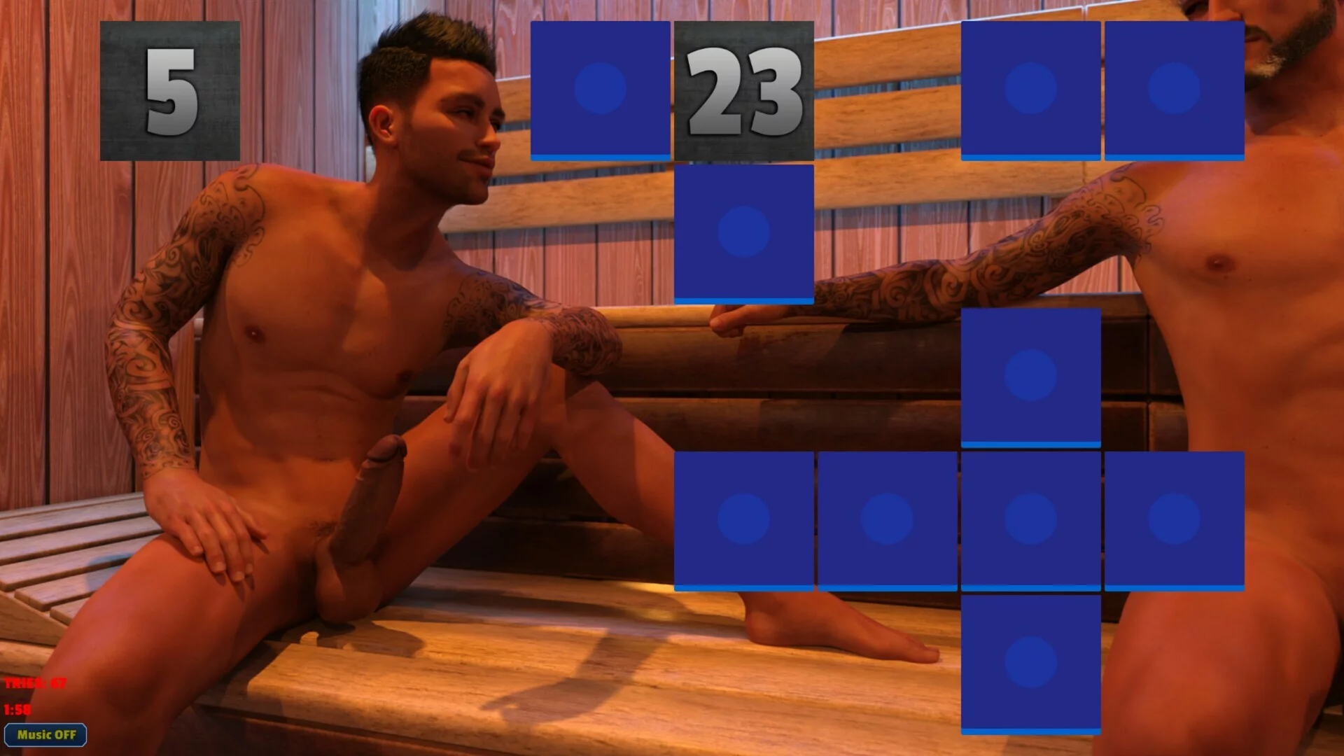 Изображение игры: Sexy Memory Puzzle - Gay Sauna