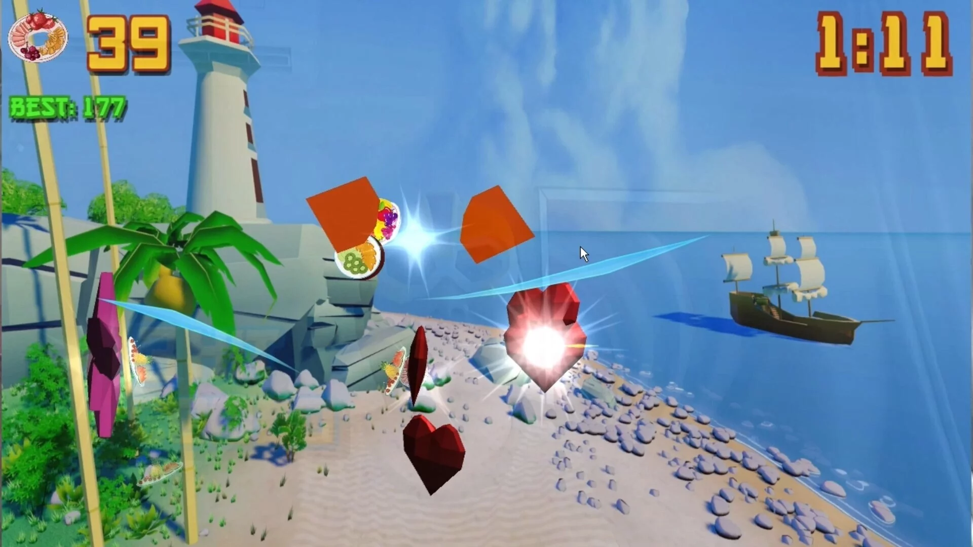 Изображение игры: Fruit Slice by Motion Capture