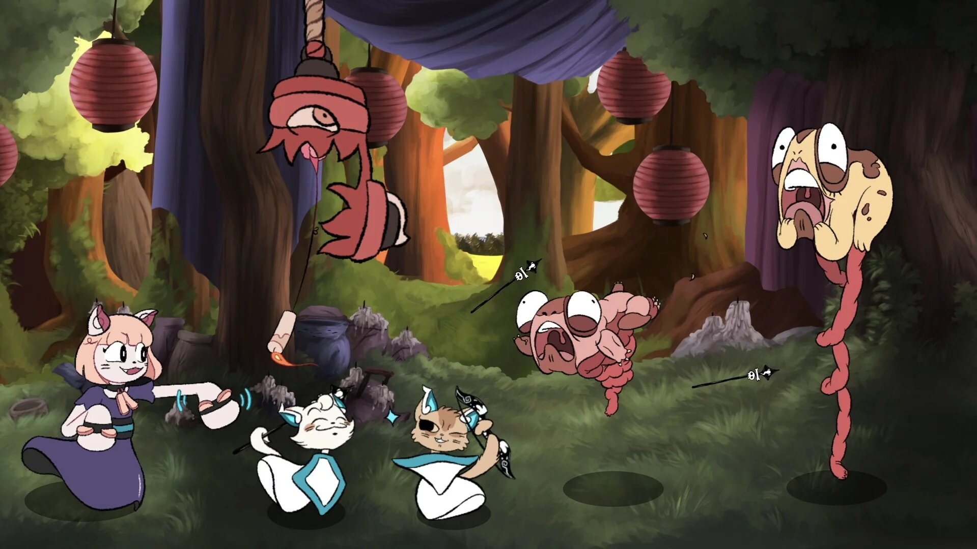 Изображение игры: Mononeko: A Rhythm Adventure