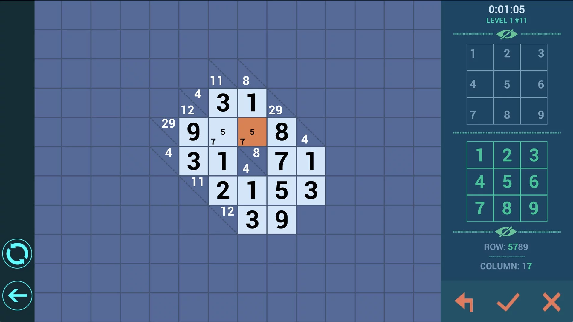Изображение игры: Kakuro++