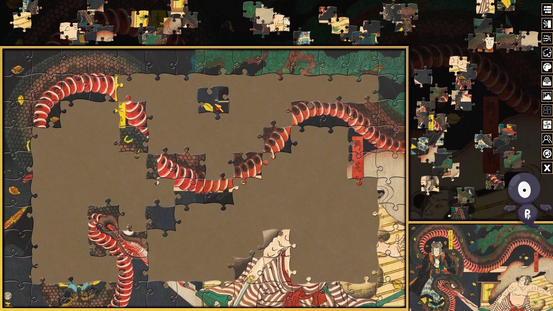 Изображение игры: Pixel Puzzles 3: Ukiyo-e Jigsaws