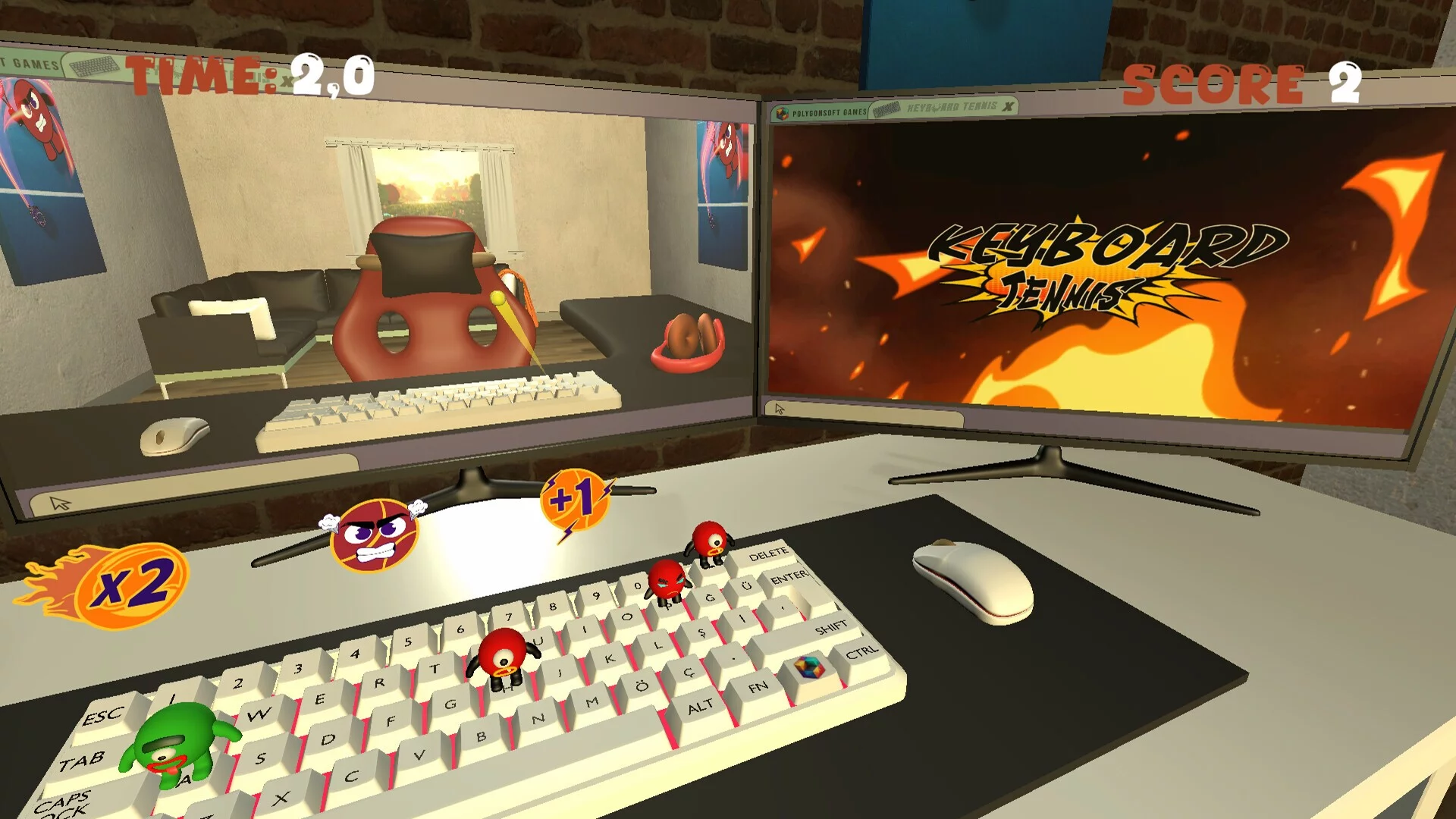 Изображение игры: Keyboard Tennis