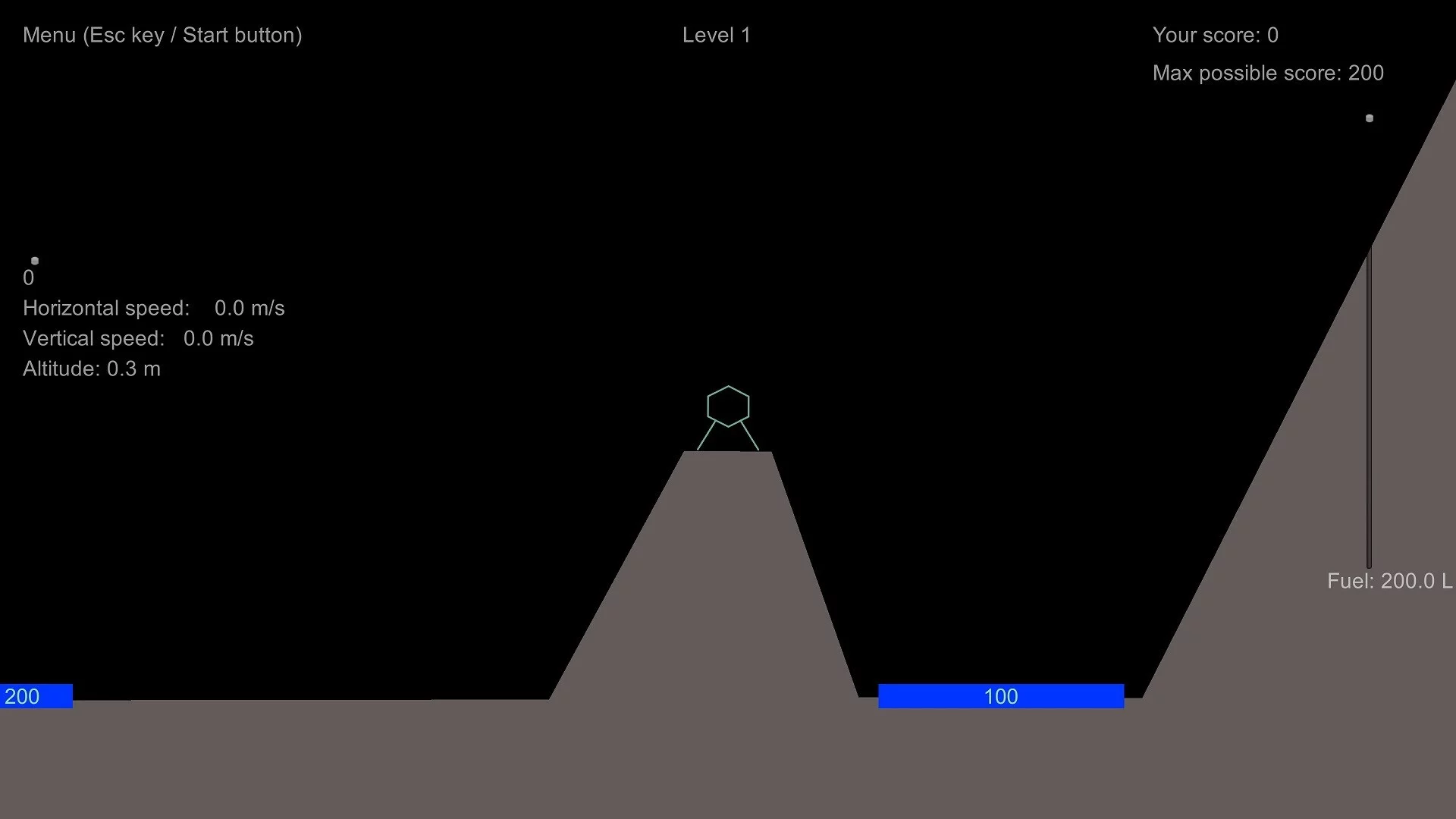 Изображение игры: Lunar Lander Redux