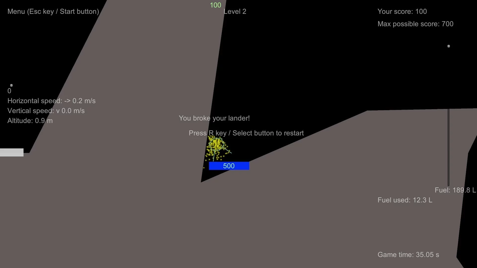 Изображение игры: Lunar Lander Redux