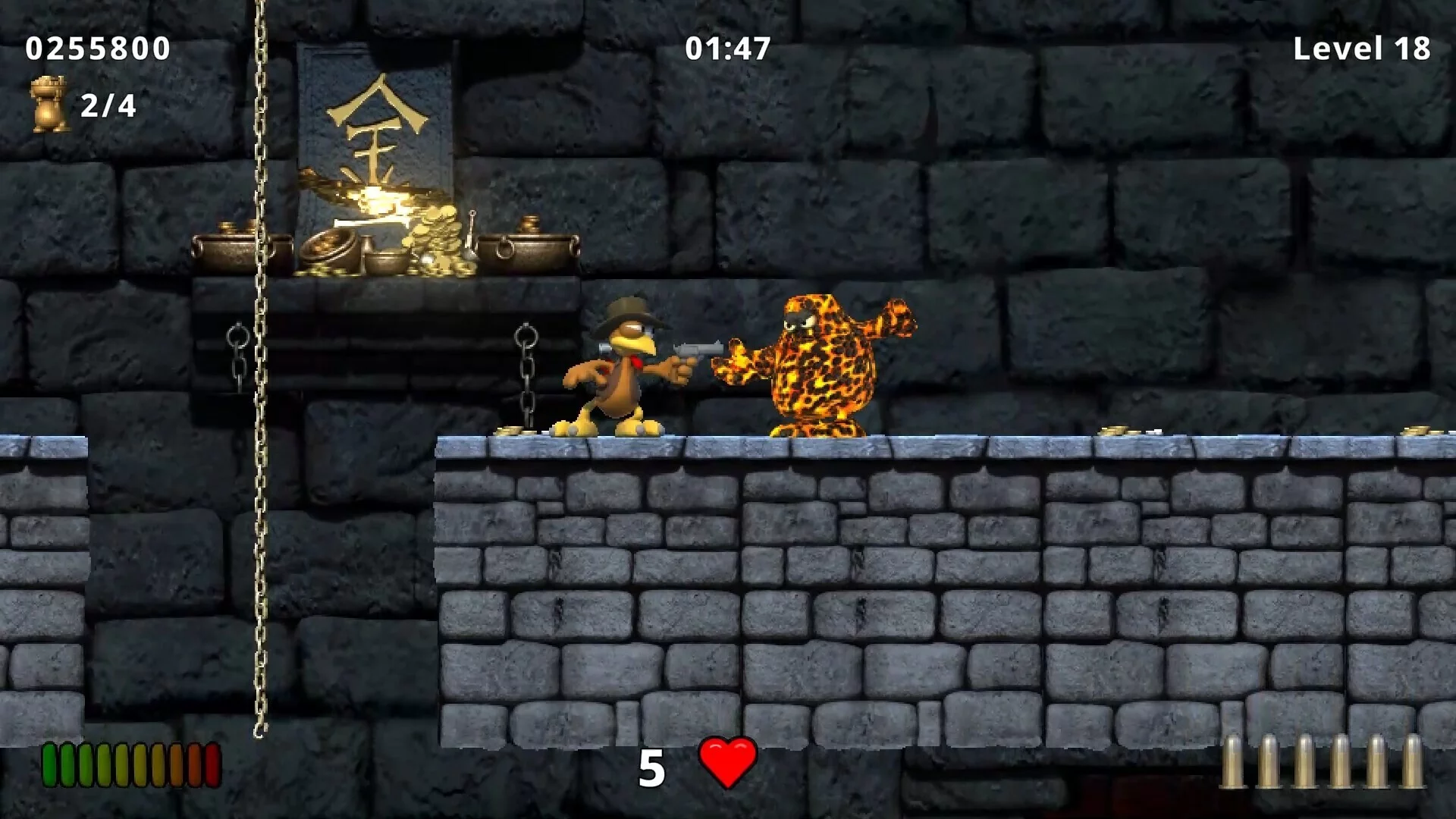 Изображение игры: Moorhuhn Jump and Run 'Traps and Treasures 2'