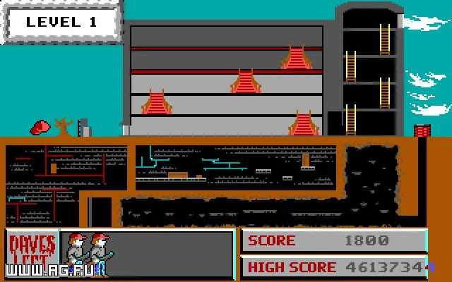 Изображение игры: Dangerous Dave in the Haunted Mansion