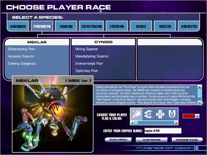 Изображение игры: Master of Orion 3