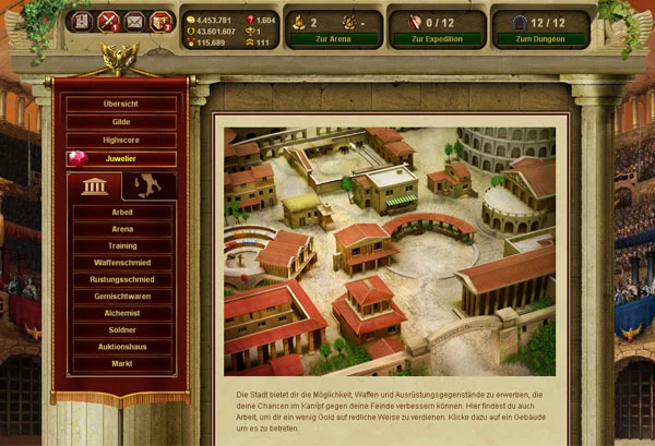 Изображение игры: Gladiatus
