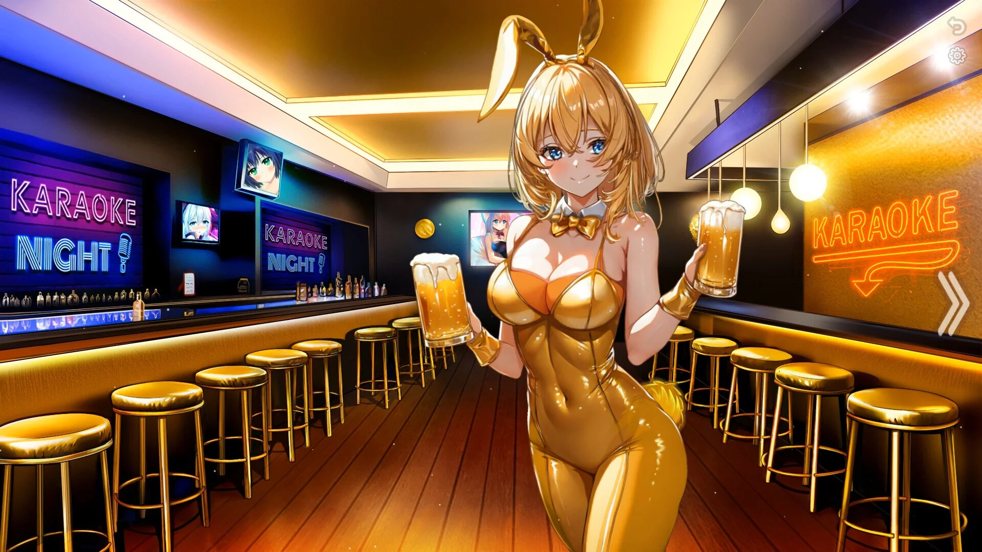 Изображение игры: Bunny-girl with Golden tummy