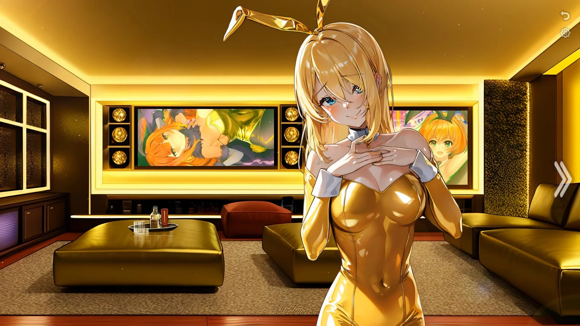 Изображение игры: Bunny-girl with Golden tummy