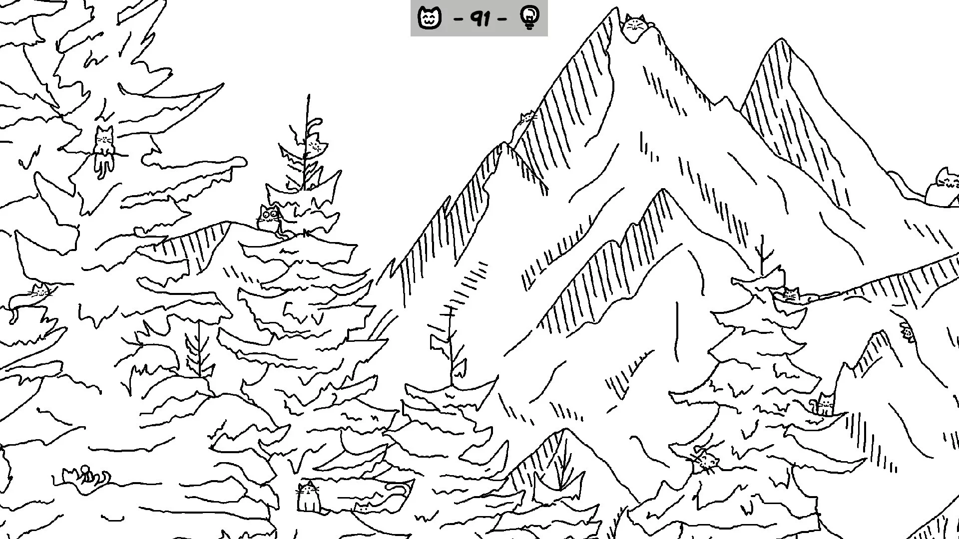 Изображение игры: Looking For Cats In a Badly Drawn Forest
