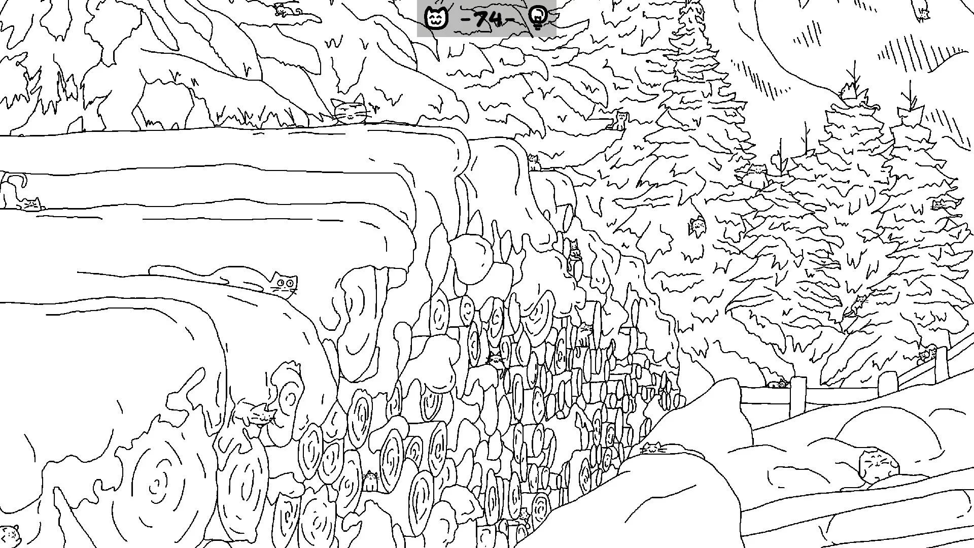 Изображение игры: Looking For Cats In a Badly Drawn Forest