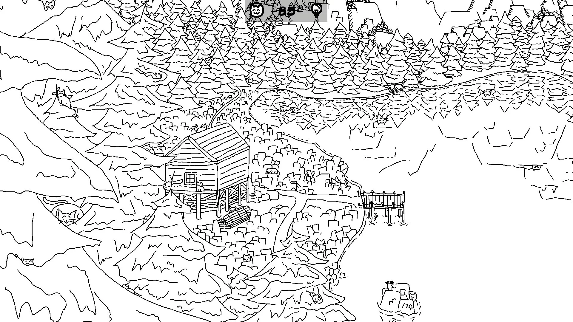 Изображение игры: Looking For Cats In a Badly Drawn Forest