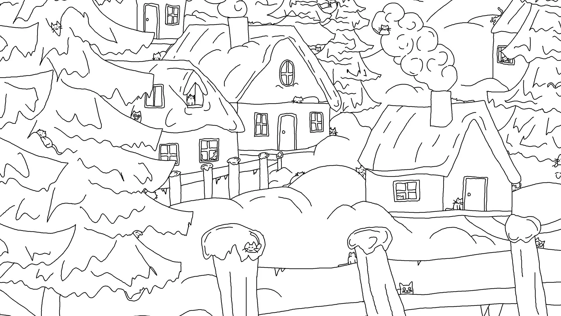 Изображение игры: Looking For Cats In a Badly Drawn Forest