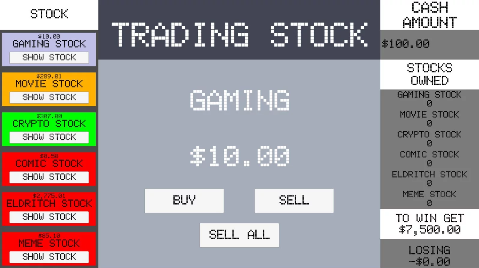Изображение игры: Simple Stock Trading Simulator