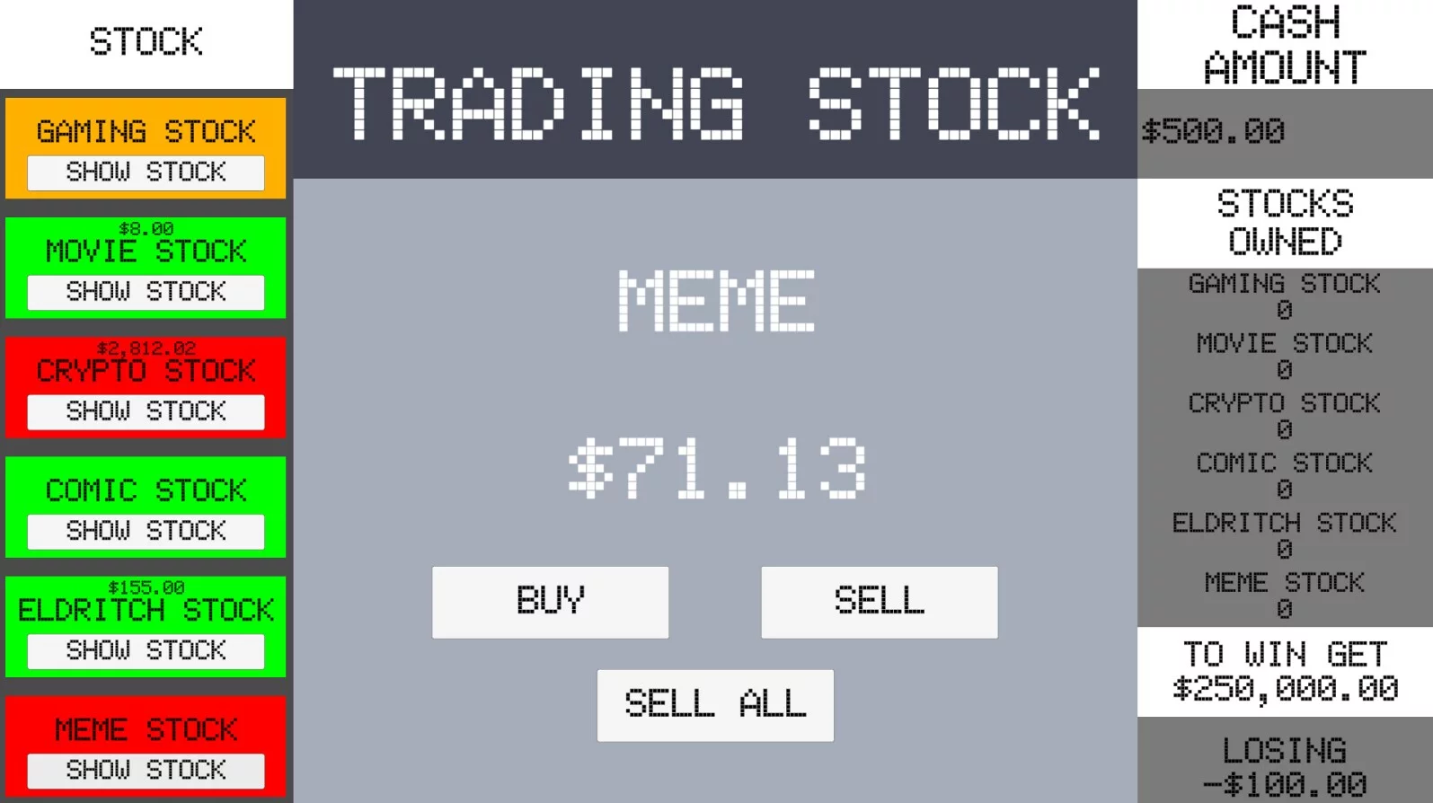 Изображение игры: Simple Stock Trading Simulator