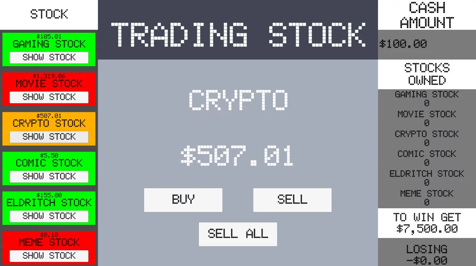Изображение игры: Simple Stock Trading Simulator