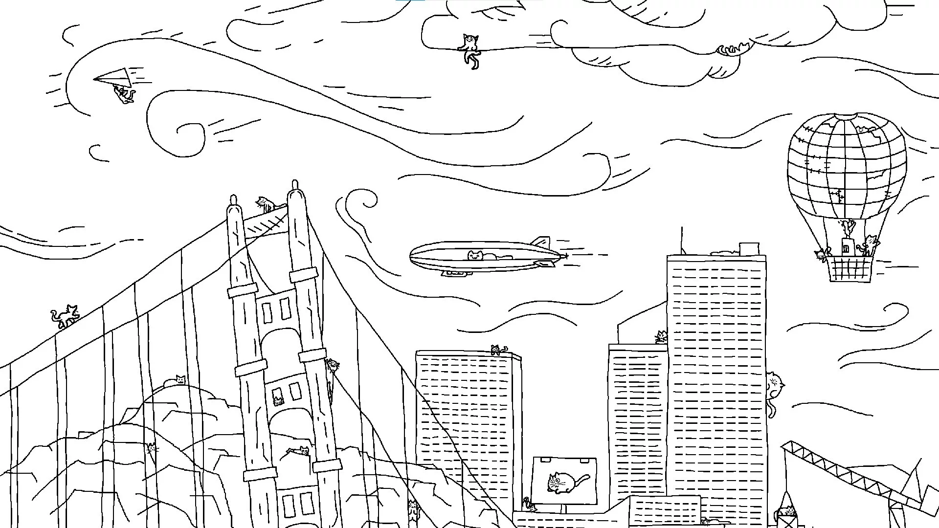 Изображение игры: Looking For Cats In a Badly Drawn City