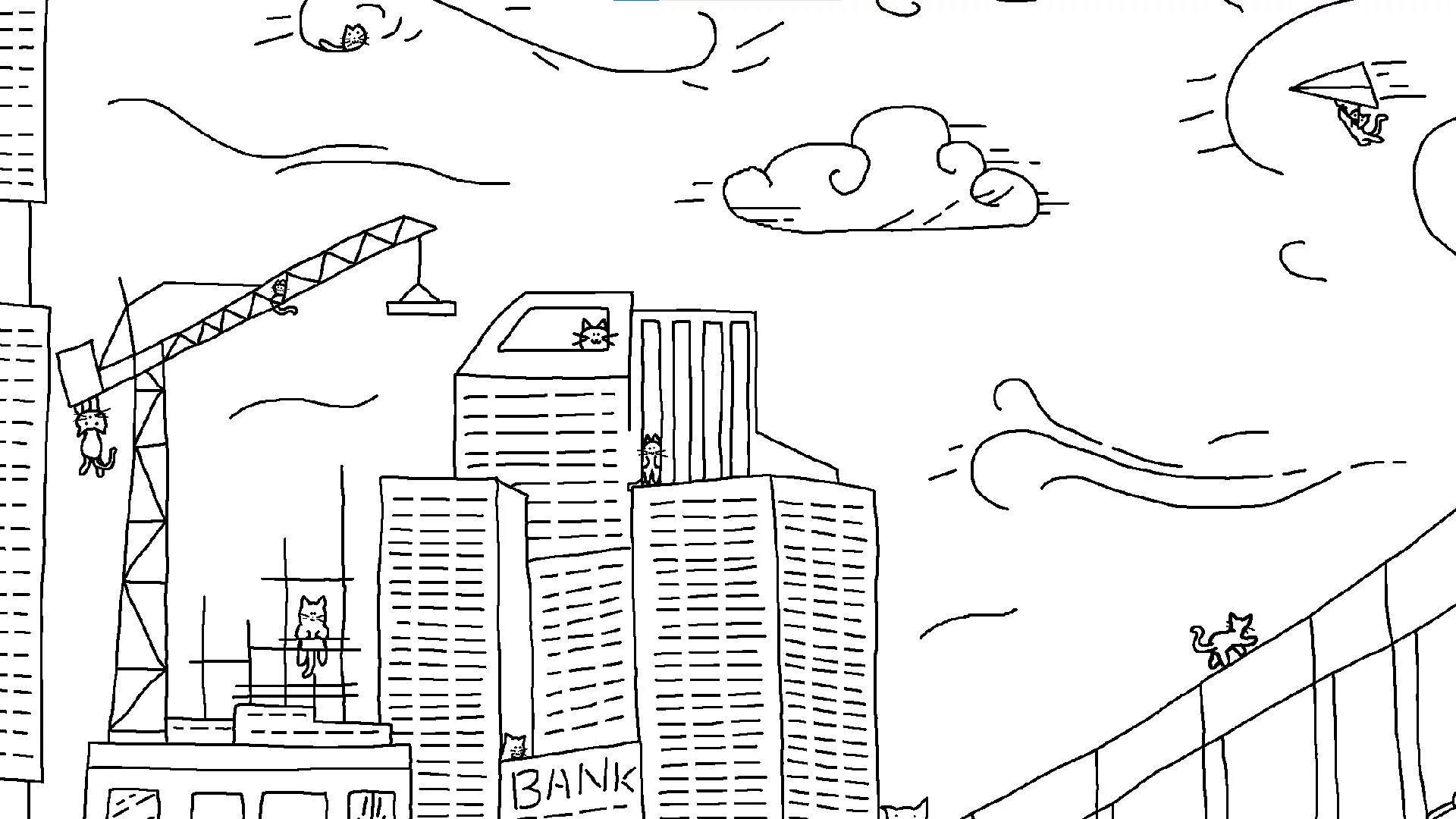 Изображение игры: Looking For Cats In a Badly Drawn City