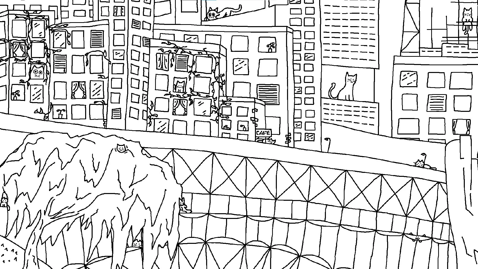 Изображение игры: Looking For Cats In a Badly Drawn City