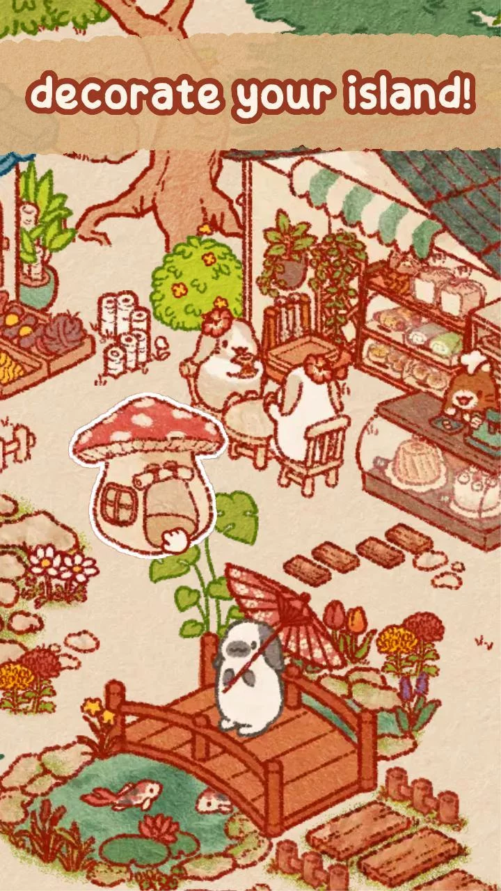 Изображение игры: Usagi Shima: Cute Idle Bunnies