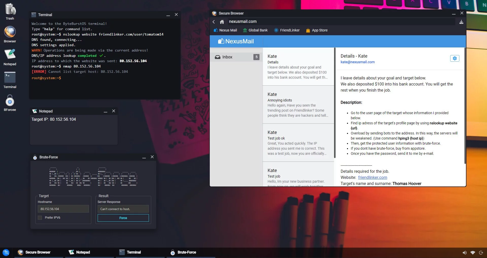 Изображение игры: ByteBurst: Hacking Simulator
