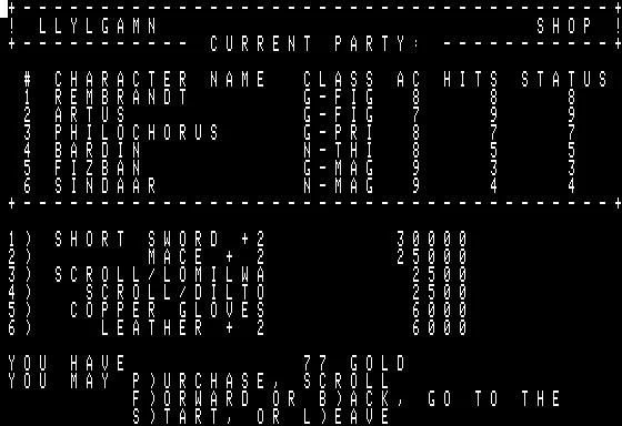 Изображение игры: Wizardry II: The Knight of Diamonds