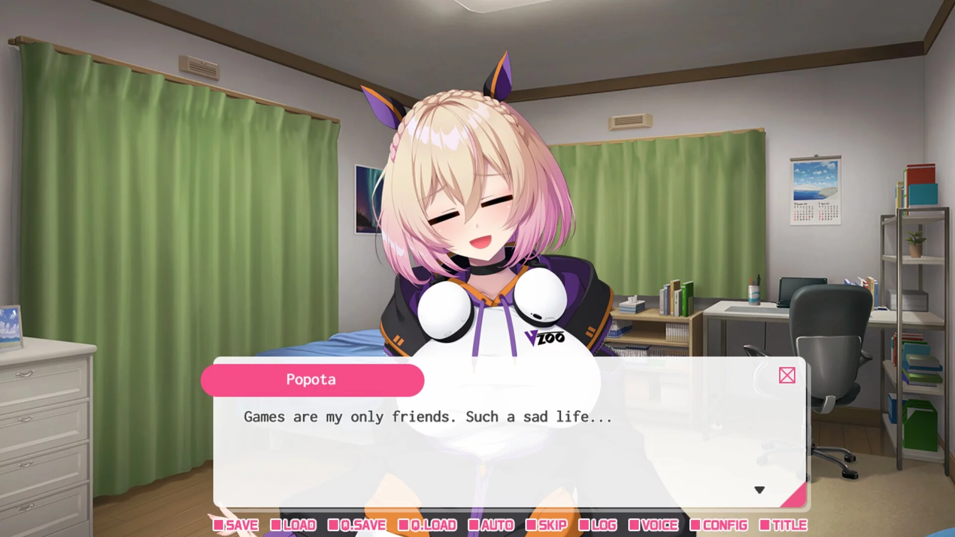Изображение игры: My oshi vtuber jumped through the screen and now we're living together: Chill and vibey beast girl game streamer