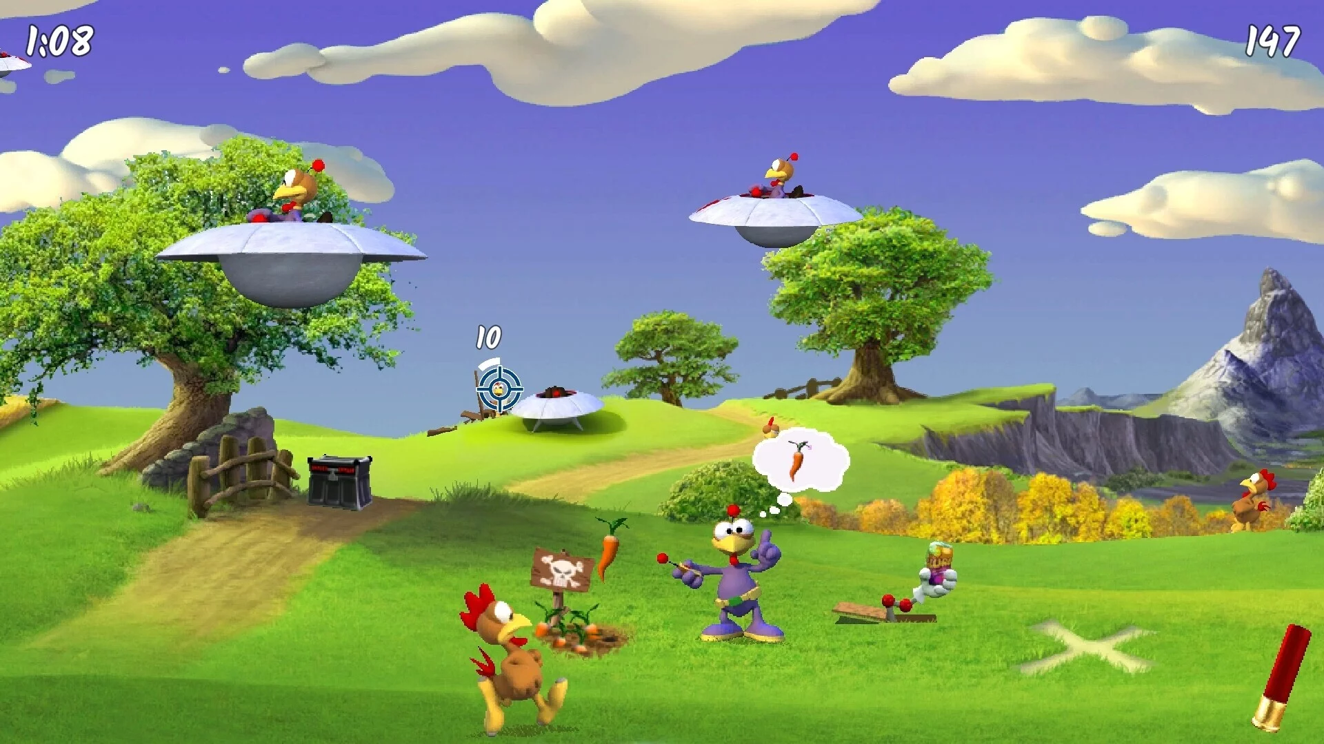 Изображение игры: Moorhuhn Invasion - Crazy Chicken Invasion