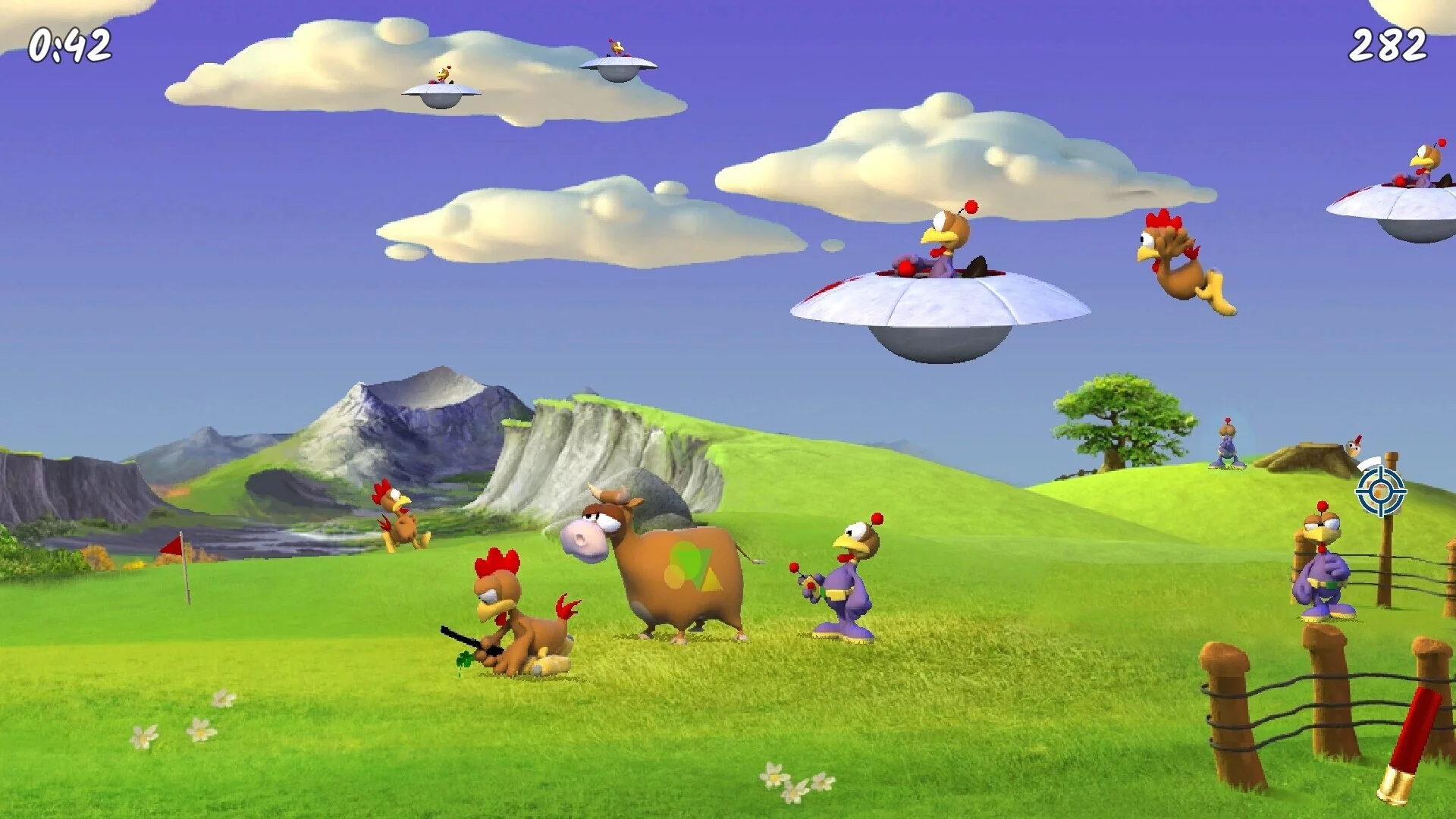 Изображение игры: Moorhuhn Invasion - Crazy Chicken Invasion
