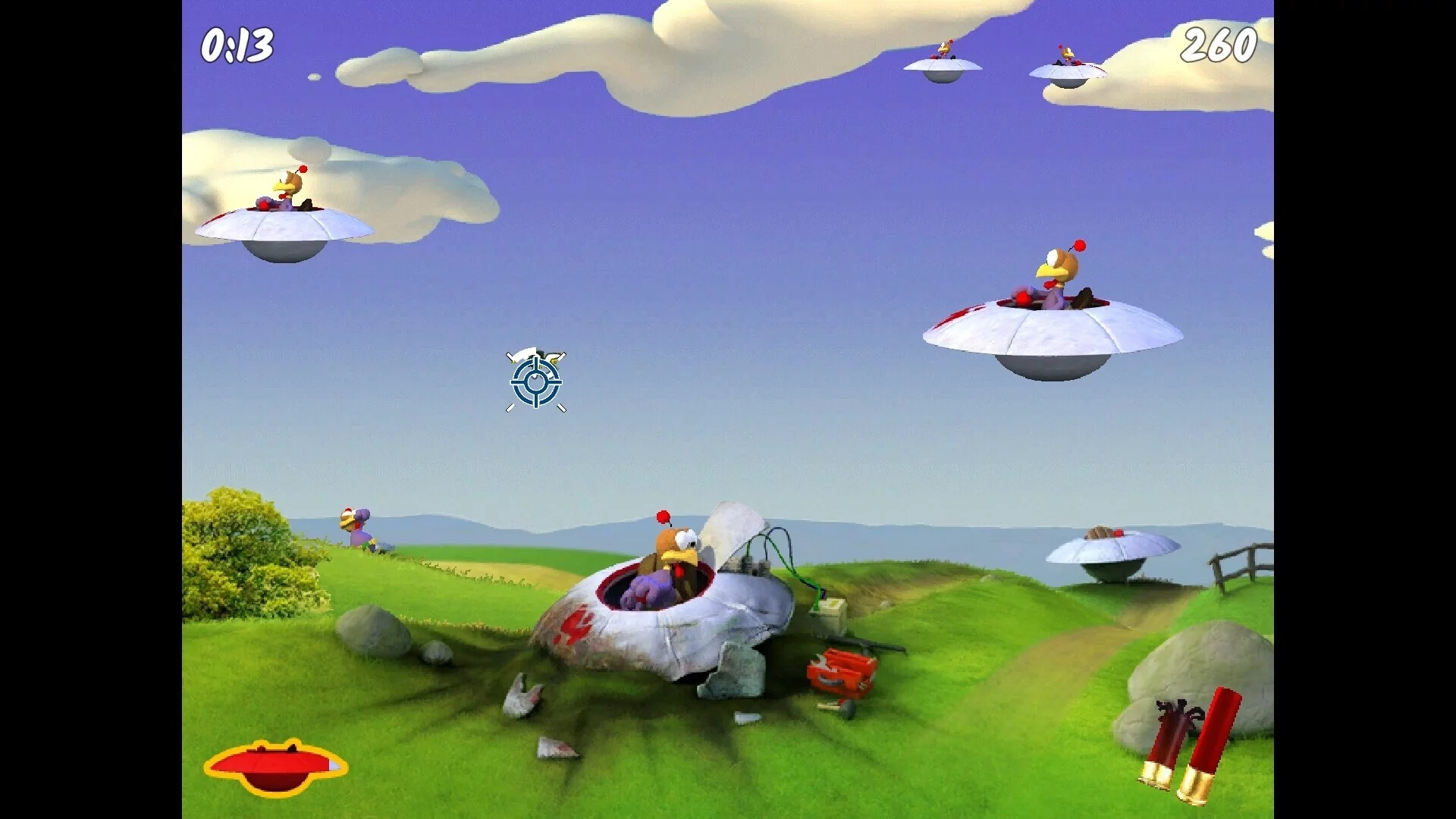 Изображение игры: Moorhuhn Invasion - Crazy Chicken Invasion