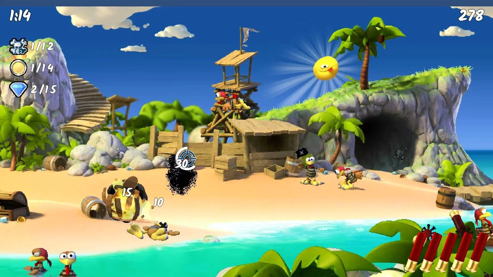 Изображение игры: Moorhuhn Piraten - Crazy Chicken Pirates