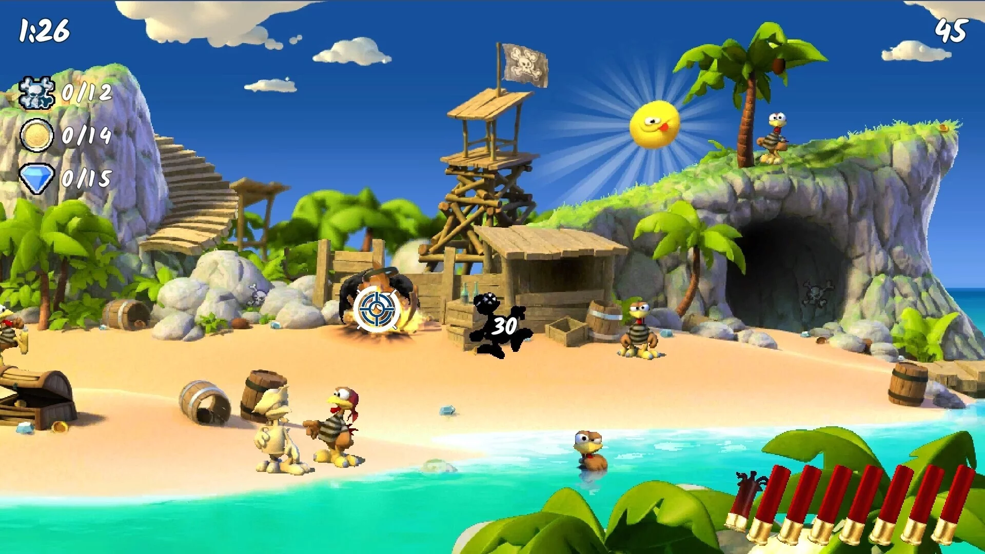 Изображение игры: Moorhuhn Piraten - Crazy Chicken Pirates