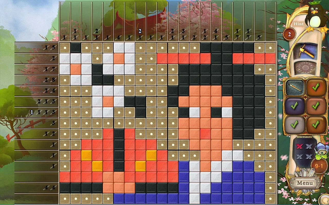 Изображение игры: Fantasy Mosaics 34: Zen Garden